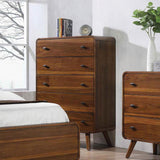 Robyn 5-Drawer Chest in dark walnut finish, front angle