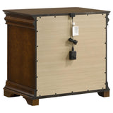 Nightstand drawer detail with plastic glide