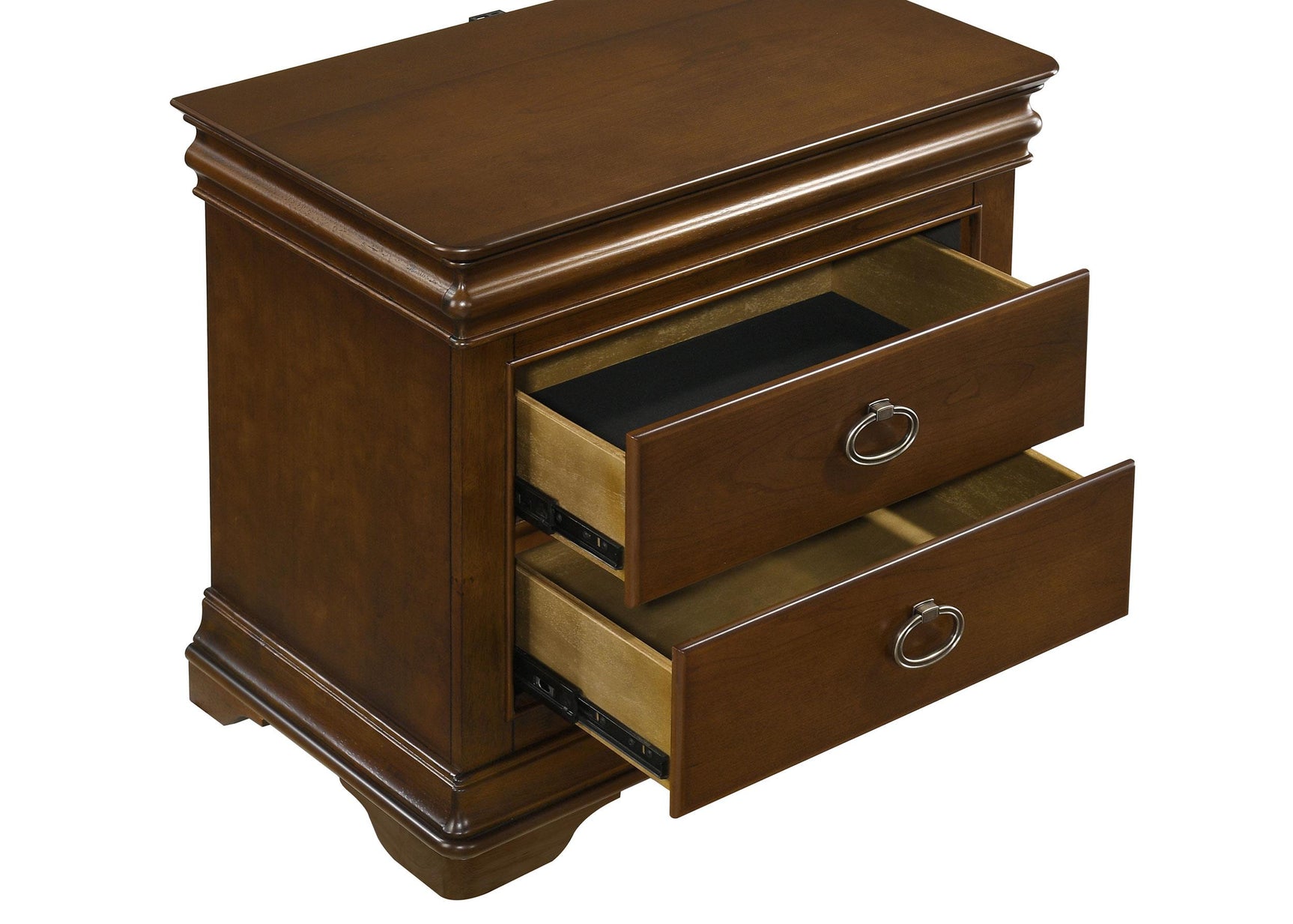 Garland 3-drawer nightstand in brown cherry finish