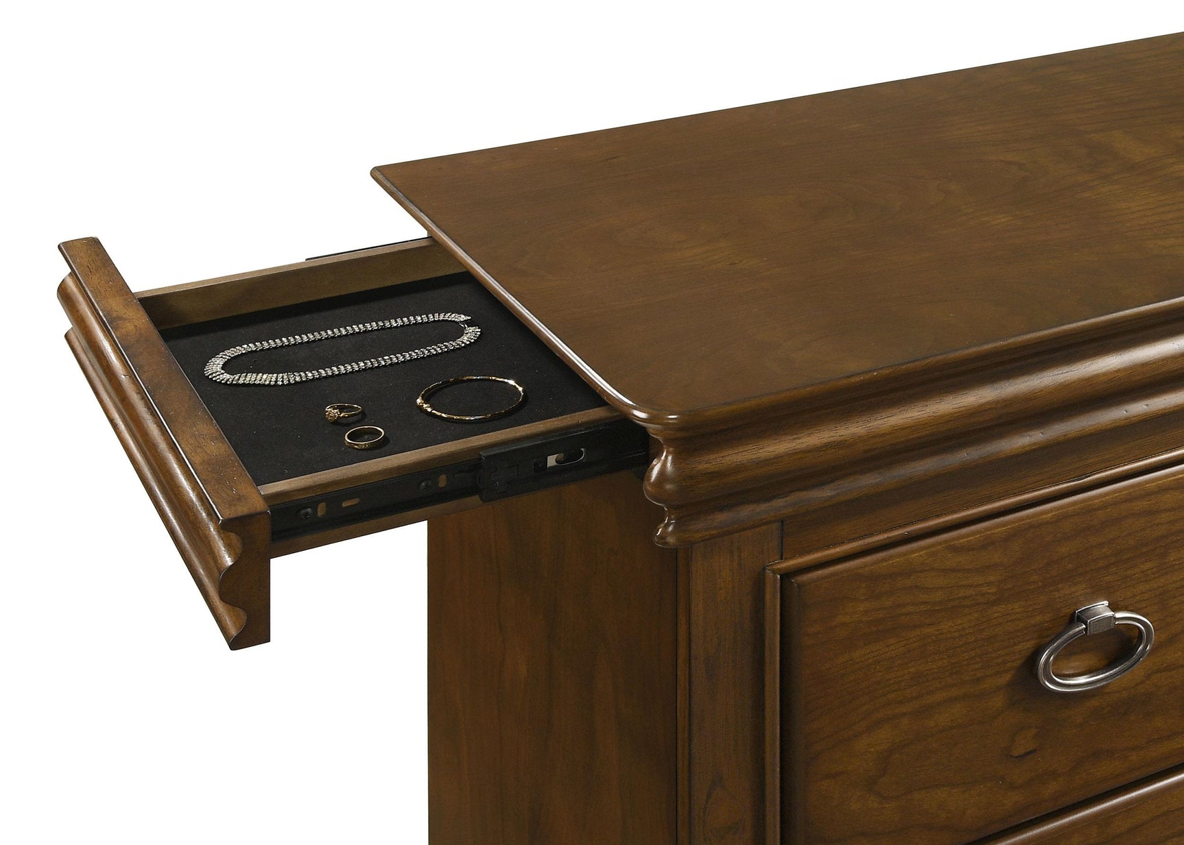 Drawer boxes with tinted fronts