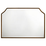 Close-up of Garland dresser mirror brown cherry molded frame