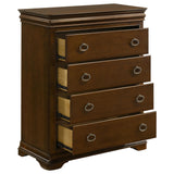 Garland 4-drawer chest of drawers in brown cherry finish, front view