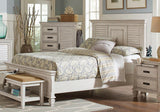 Franco Antique White King Panel Bed front view