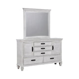 Franco Rectangular Mirror close-up of antique white frame details