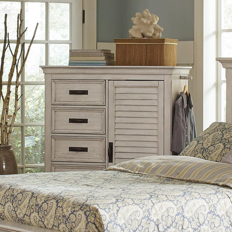 Franco 5-Drawer Chest Antique White front view