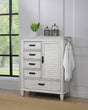 Franco 5-Drawer Door Chest Antique White front detail