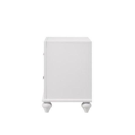 Close-up of Barzini nightstand faceted crystal drawer hardware