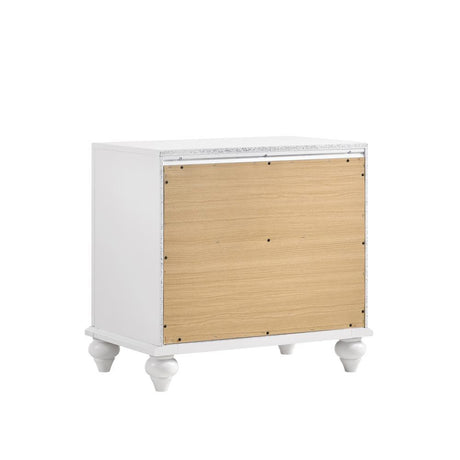 Barzini nightstand glittery acrylic panel detail