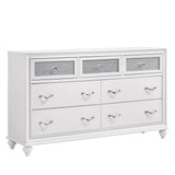 Barzini 7-Drawer White Dresser angled front right