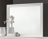 Barzini White Rectangular Dresser Mirror angled side view