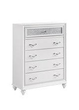 Barzini Chest 5 Drawer White side view