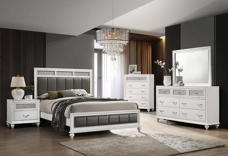 Barzini White Chest drawers open showing interior