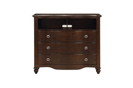 Meghan espresso finish full panel bed with dresser and mirror