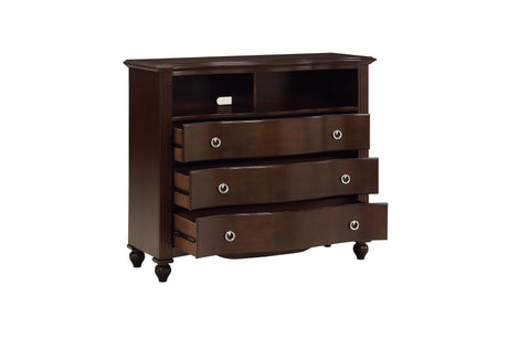 Meghan espresso finish full panel bed with dresser and mirror