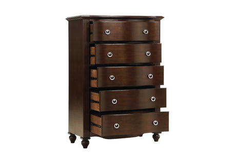 Meghan espresso finish full panel bed with dresser and mirror