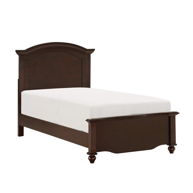 Meghan espresso full panel bed side view
