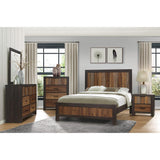 Cooper Multi-Tone Wire Brushed Faux-Wood Veneer Full Bed close-up of headboard