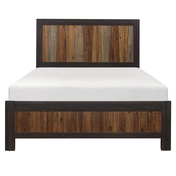 Cooper Multi-Tone Wire Brushed Faux-Wood Veneer Full Bed front view
