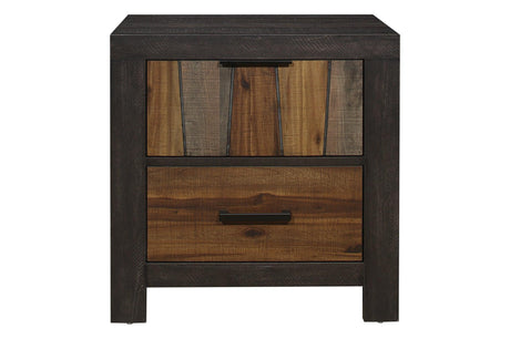 bedroom view of Cooper dark ebony mahogany panel bedroom set bed