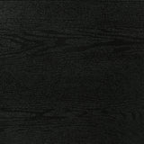 Miranda upholstered twin panel bed in black with sparkling trim, side angle view