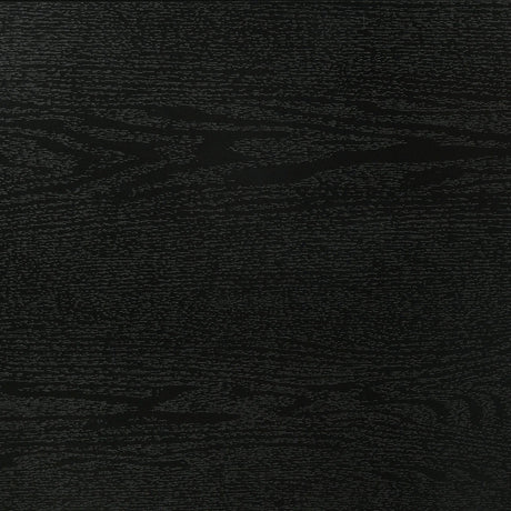 Miranda upholstered twin panel bed in black with sparkling trim, side angle view