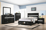 Miranda Full Storage Bed Black side view with storage drawers closed