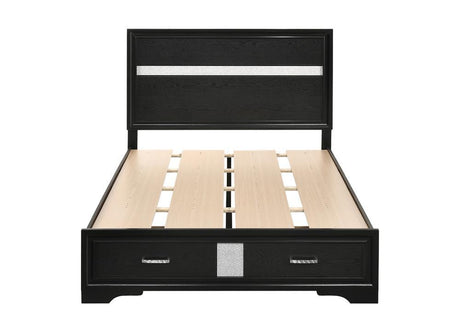 Miranda Full Storage Bed Black top-down view