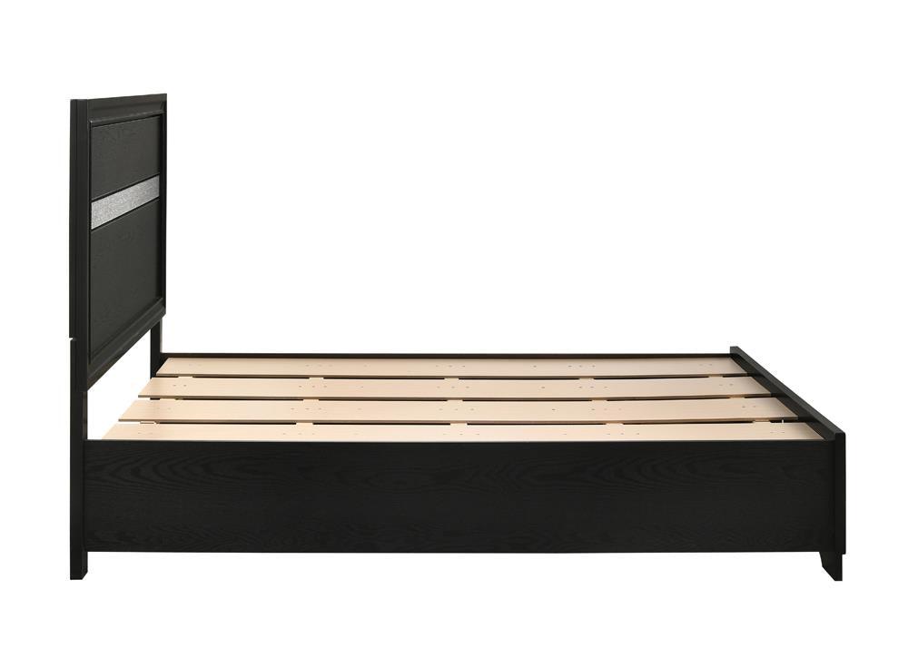 Miranda Full Storage Bed Black drawer detail with rhinestone handles