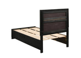 Full view of Miranda Twin Storage Bed in black finish