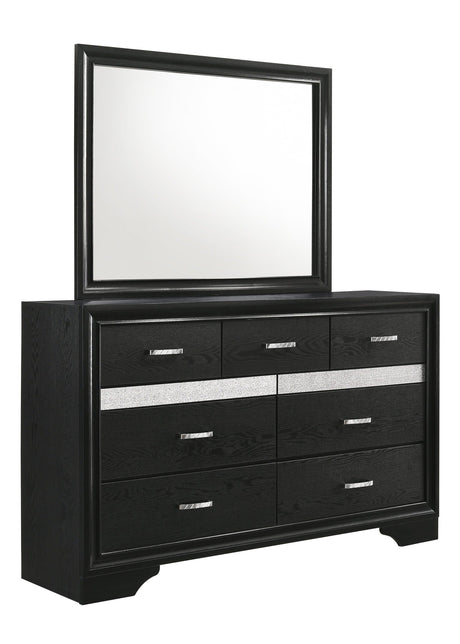 Miranda Rectangular Black Framed Mirror angled side view