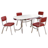 Room view of Retro White Red Oval Dining Room Set dining room furniture