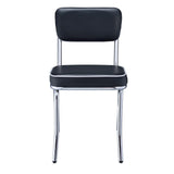 Coaster Retro Black and Chrome Open Back Dining Chairs side view