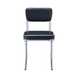 Retro Oval Dining Table Glossy White and Chrome detail of chrome rim