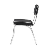 Coaster Retro Black and Chrome Dining Chair seating detail