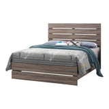 Brantford Queen Panel Bed in Barrel Oak, side view angled