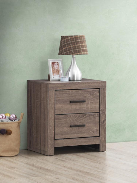 Brantford 2-Drawer Nightstand Barrel Oak front view
