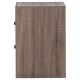 Brantford Nightstand close-up of pull handle and wood finish