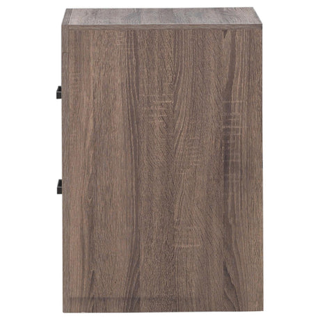 Brantford Nightstand close-up of pull handle and wood finish