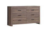 Close-up of dark bronze drawer pull handle on Brantford dresser