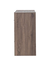 Side angle of Brantford dresser highlighting beveled top edges