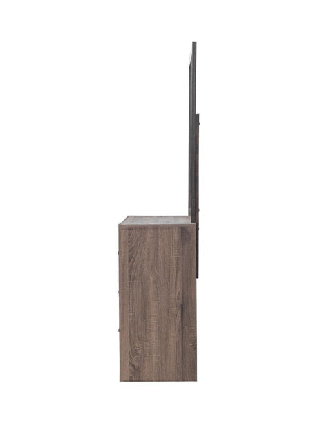 Sturdy support leg with leveler beneath dresser