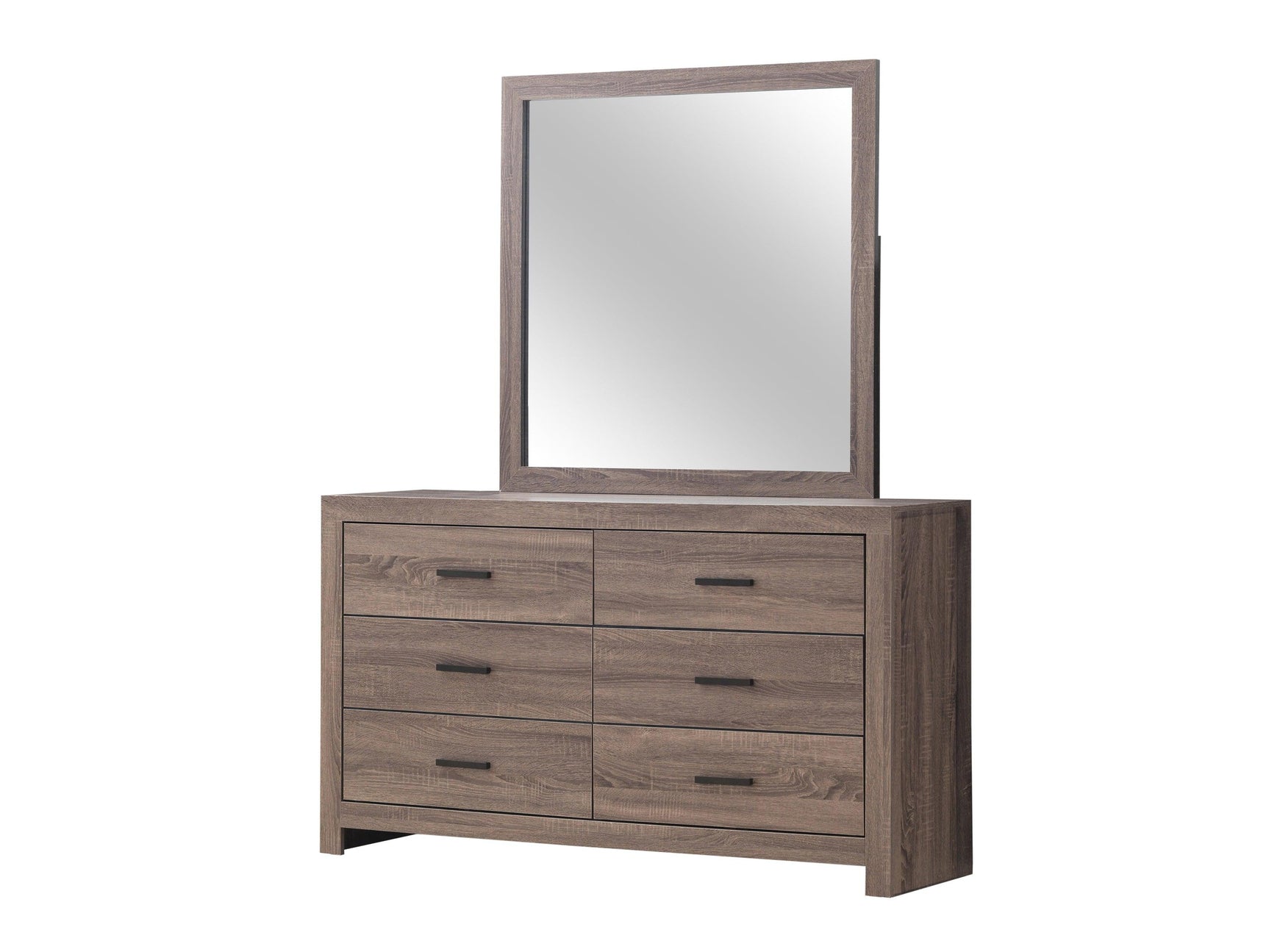 Side angle of Brantford Rectangle Dresser Mirror highlighting frame thickness