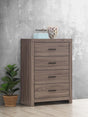 Brantford 4-Drawer Chest in barrel oak finish front angle view