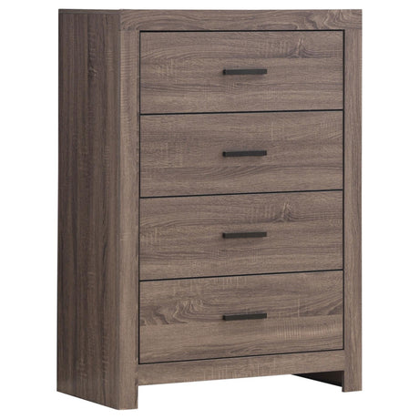 Brantford 4-Drawer Chest side profile in barrel oak