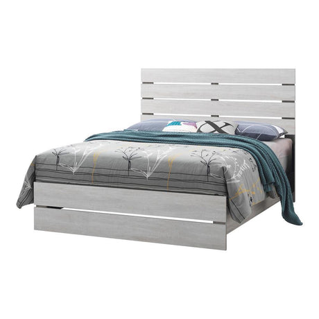 Brantford Coastal White King Panel Bed front view