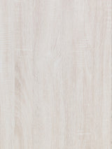 Brantford White Queen Panel Bed assembled in bedroom setting