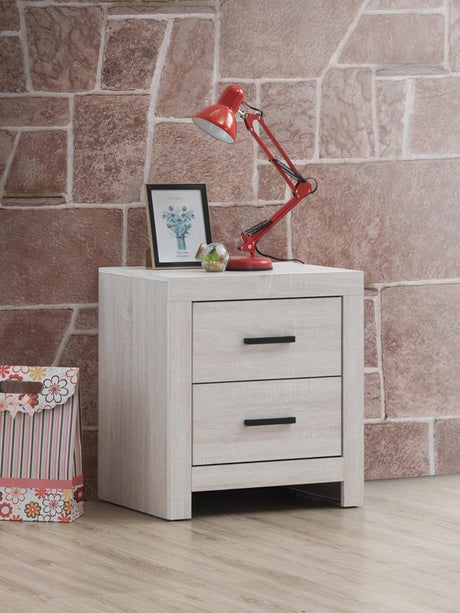 Brantford Coastal White Nightstand front angle