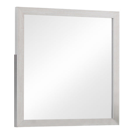 Side angle of Brantford Rectangle Dresser Mirror Coastal White frame