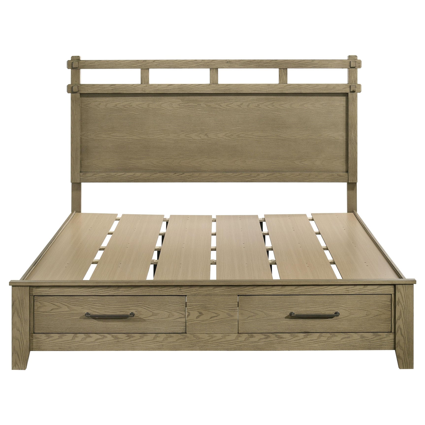 Side view of the king storage bed showing drawer
