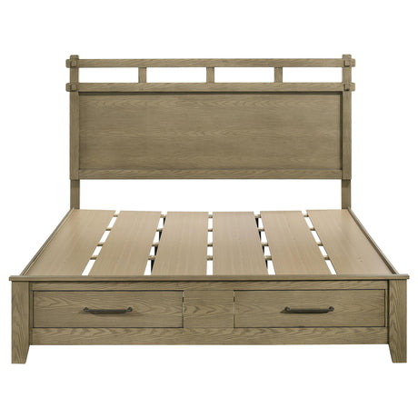 Side view of the king storage bed showing drawer
